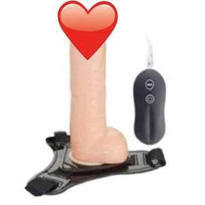 10 Function Vibrating Harness Realistic Penis Dong Dildo Strap on