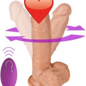 Realistic Dildo with Remote Vibrator 8 Powerful Vibrating Dildo 360° Rotating Fake Penis Sex Toy Vibrator for Vaginal G Spot & Anal Play Adult Toys for Women (8.25″), Flesh
